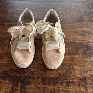 Puma Women's Basket Heart Up Natural Vachetta Tan Sneakers Size 10